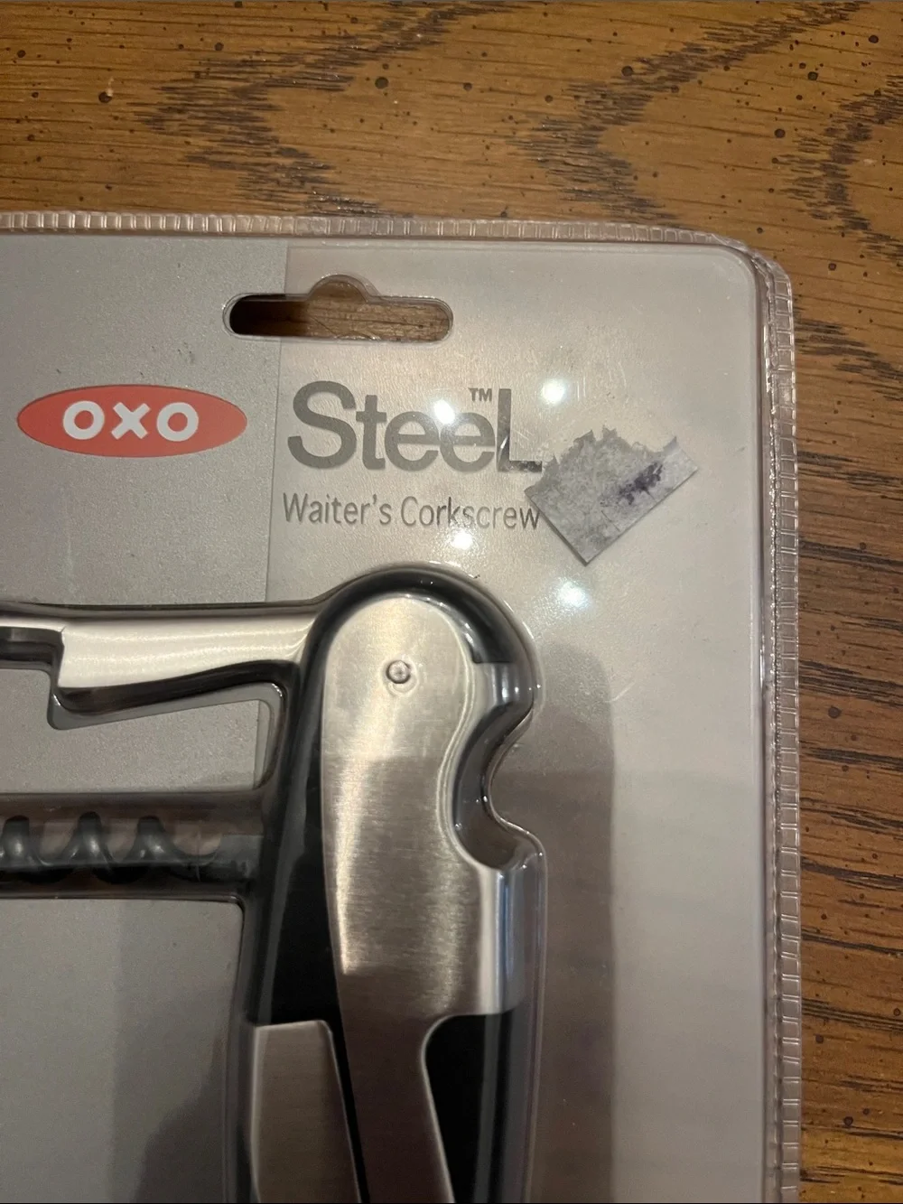 OXO Steel Double Lever Corkscrew - Silver and Black